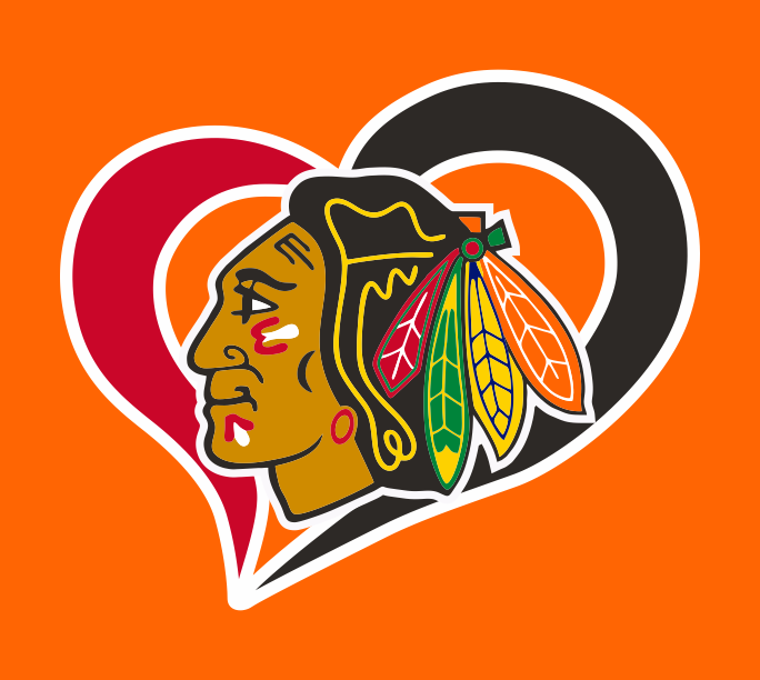 Chicago Blackhawks Heart Logo iron on paper